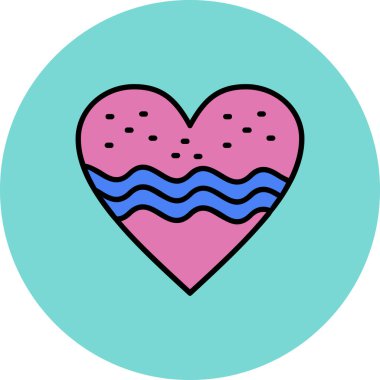 Kalp. Web simgesi basit illüstrasyon