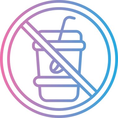 yiyecek yok modern simge, vektör illüstrasyonu