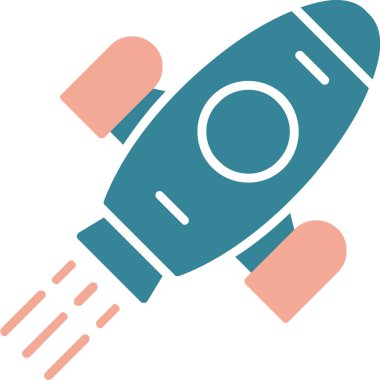 Roket. Web simgesi basit illüstrasyon