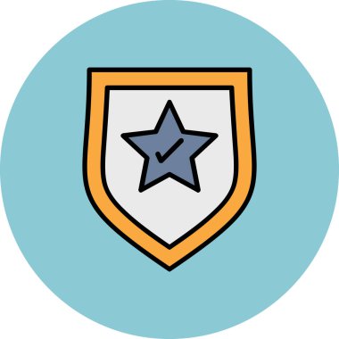 Yıldız simgesine sahip kalkan, vektör tasarımı