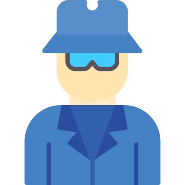 Polis memuru ikon vektör illüstrasyonu