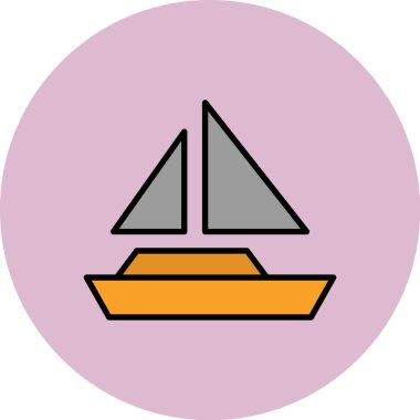 tekne ikonu vektör illüstrasyonu