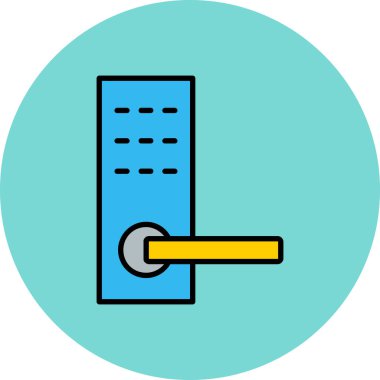 Mavi ve sarı kalemin vektör çizimi ve beyaz arkaplan