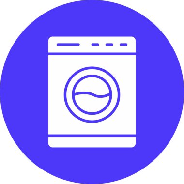 Çamaşır makinesi simgesinin vektör illüstrasyonu