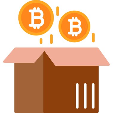 Bitcoin işletme finans simgesi düz stil