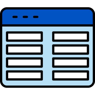 tarayıcı arayüzü vektör illüstrasyonu