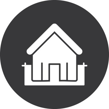 Moda Biçimli Ev Simgesi İzole Arkaplan