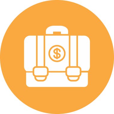 Para dolu iş çantası, vektör illüstrasyonu