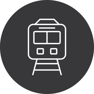 tramvay çizgisi simgesi, vektör illüstrasyonu