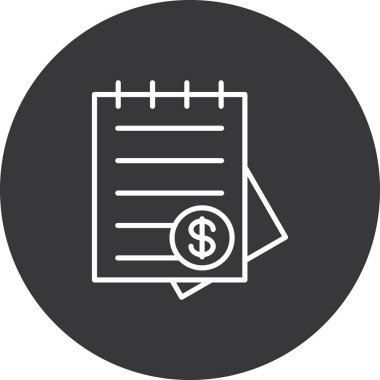 finansal rapor glyph düz vektör simgesi