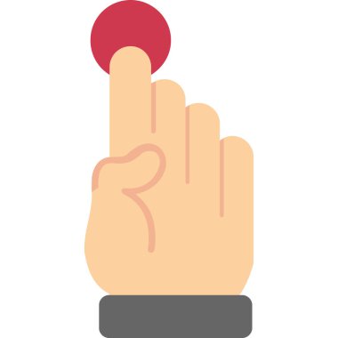 Kırmızı tırnak ikonlu el, düz stil