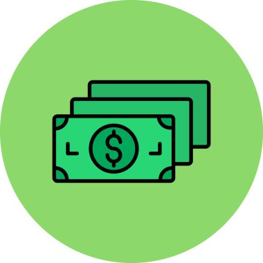 Dolar. Web simgesi basit illüstrasyon