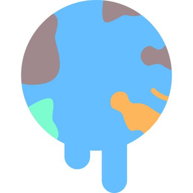 düz stil küresel ısınma yeryüzü simgesi