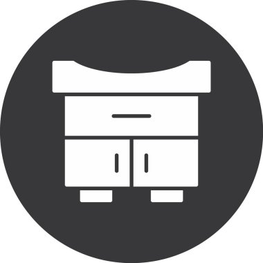 Modern b 'nin vektör illüstrasyonu mobilya ikonundan yoksun