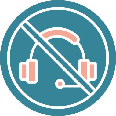 Kulaklık yok. Web simgesi basit illüstrasyon