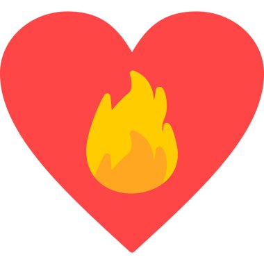 ateş kalp vektör simgesi