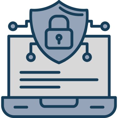 İnternet güvenlik koruma simgesi doldurulmuş dış hat biçimi