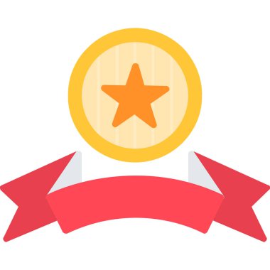 madalya vektörü düz renk simgesi