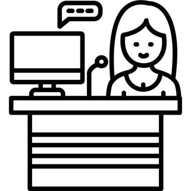 Çağrı merkezi müşteri simgesi ana hat biçiminde