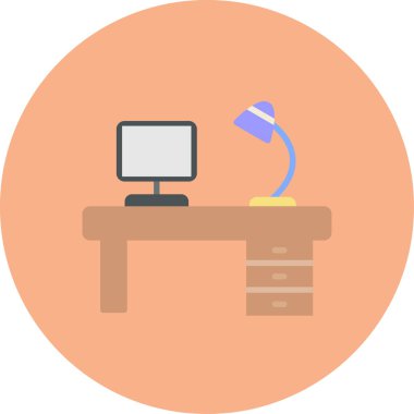 Masa başı masa simgesi düz stil