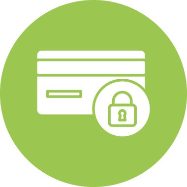 Güvenli kart simgesi vektör illüstrasyonu.