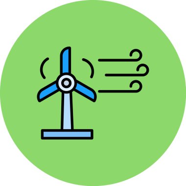 Yel değirmeni ikonu vektör illüstrasyonu