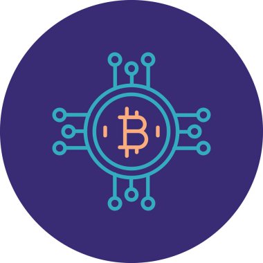 Bitcoin Cryptocurrency simge vektör çizim