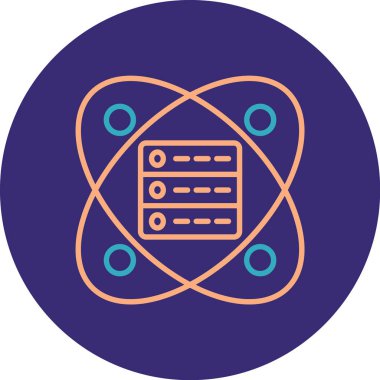 Veri merkezi. Web simgesi basit illüstrasyon