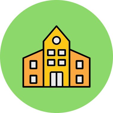 Bina. Web simgesi basit illüstrasyon