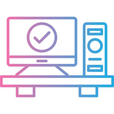 Bilgisayar simgesi vektörü. İnce çizgi işareti. izole edilmiş sınır sembolü çizimi