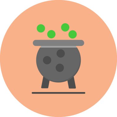 Bir kazanın vektör çizimi, mumlu bir demlik.