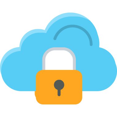 Bulut hesaplama asma kilit simgesi düz biçiminde