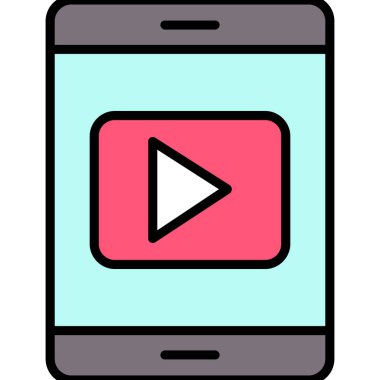 Oynayın. Web simgesi basit illüstrasyon