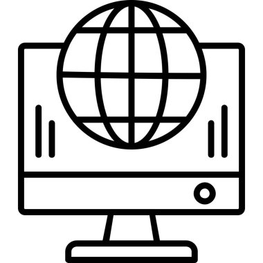 internet ağ vektör çizgisi simgesi