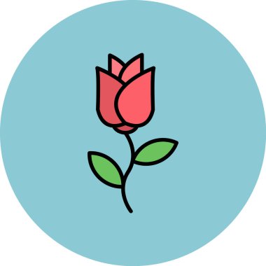 Bir çiçek simgesinin vektör illüstrasyonu