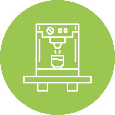 Kahve makinesi, kahve fincanı, vektör illüstrasyonu