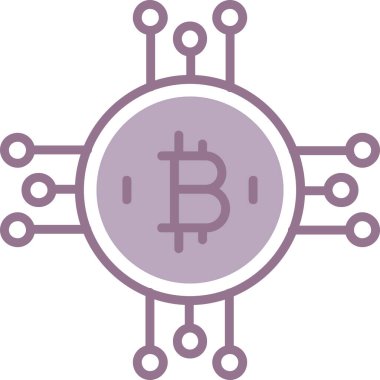 Kripto para birimi. Web simgesi basit illüstrasyon