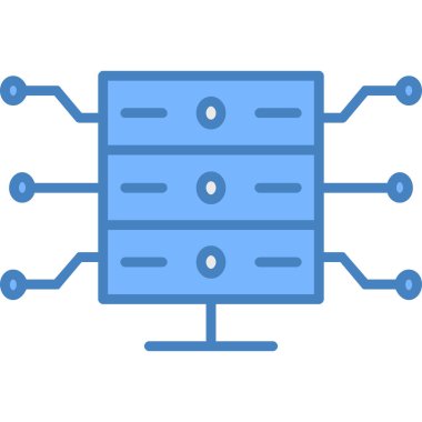 sunucu vektörü ince çizgi simgesi