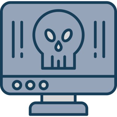 Ölü bilgisayar simgesi, vektör illüstrasyonu beyaz arkaplanda izole edildi