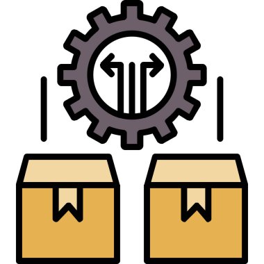 dağıtım kutusu lojistik simgesi - taslak biçimi