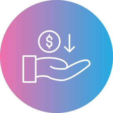 el ele tutuşan para simgesi vektör illüstrasyon tasarımı