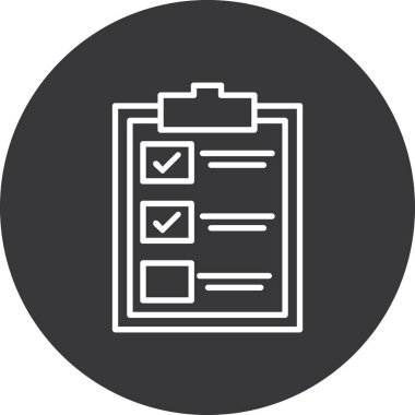 Kontrol listesi simgesi vektör illüstrasyonu