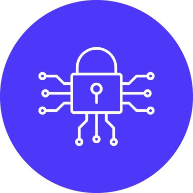 siber güvenlik kilidi simgesi ana hat biçiminde