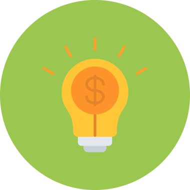 Düz stil olarak ampul dolar simgesi