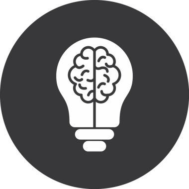 Beyin. Web simgesi basit illüstrasyon