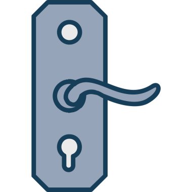 Kapı. Web simgesi basit illüstrasyon