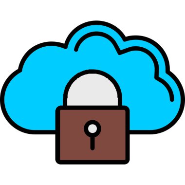 bulut bilgi işlem güvenlik simgesi vektör çizim tasarım