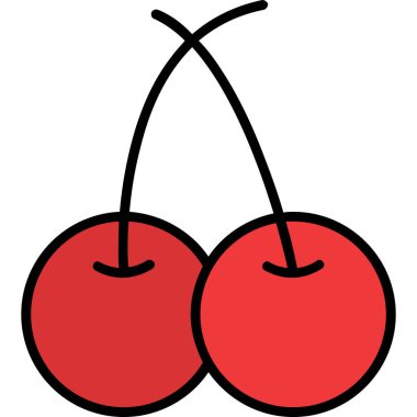 Kiraz ikonu. Web için kiraz vektör simgelerinin basit çizimi
