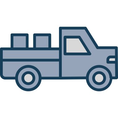 Kamyon ikonu. Basit resimleme