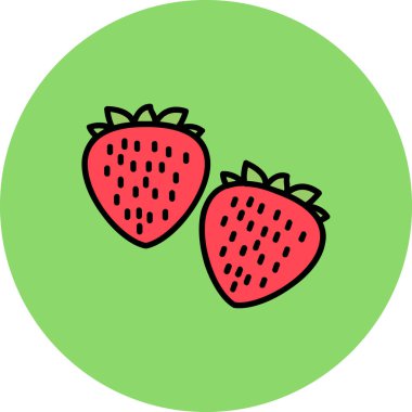 çilek simge vektör çizim